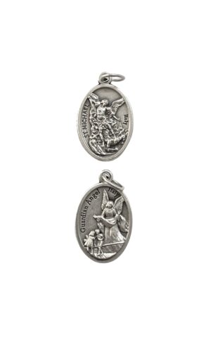 Medalla de San Miguel Arcángel y el angel de la guarda  