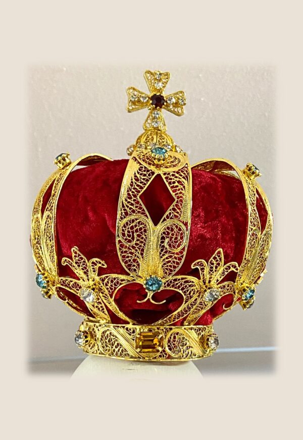 Corona Virgen de filigrana portuguesa - Imperial con simbología