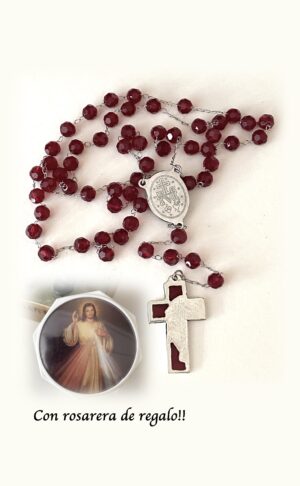 Rosario en cristal y acero inoxidable