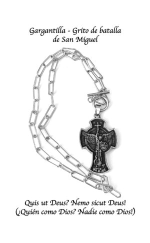 Gargantilla- Grito de Batalla de San Miguel en acero inoxidable