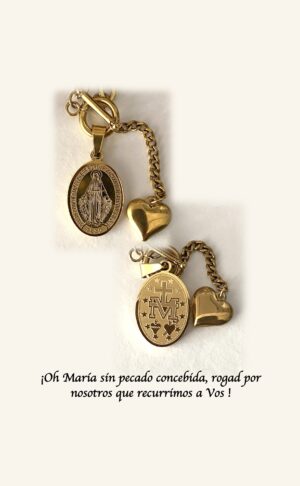Gargantilla- Medalla Milagrosa hecha en cadena de acero inoxidable bañada en oro