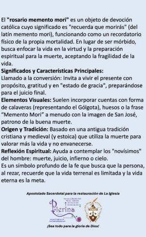 Alternative view of Rosario de combate "MEMENTO MORI" en acero inoxidable