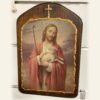 Cuadro de Jesús Buen Pastor en madera impresa y pintada