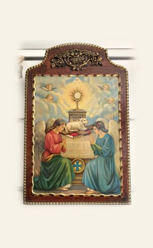 Cuadro de Jesús Eucaristía en madera impresa y pintada