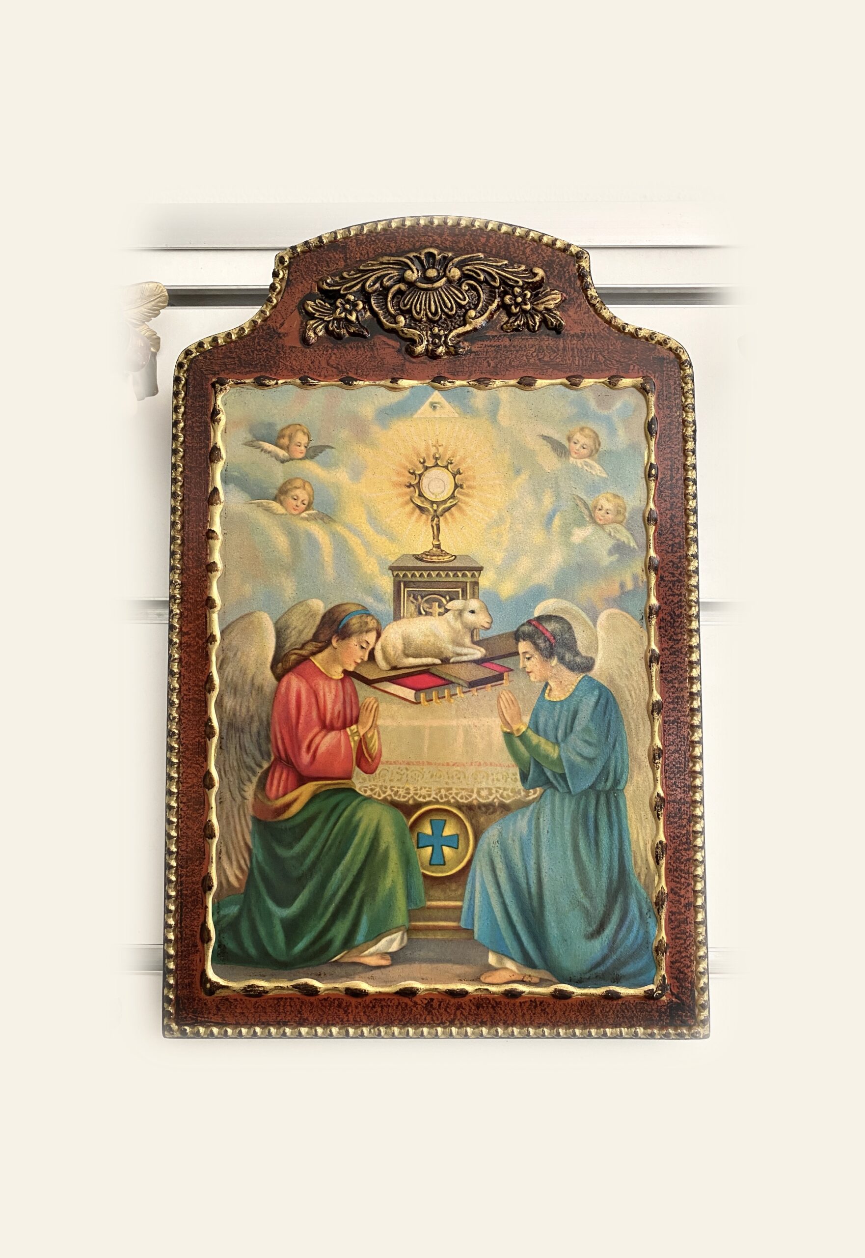 Cuadro de Jesús Eucaristía en madera impresa y pintada