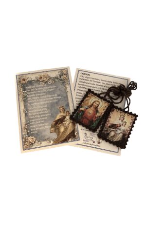 Escapulario de La Virgen del Carmen 100% lana
