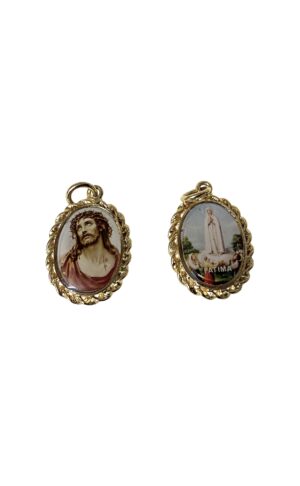 Medalla resina de La aparición de Fátima / Ecce Homo