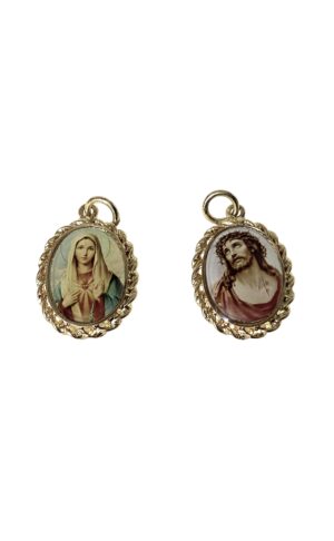 Medalla resina del Inmaculado Corazón/Ecce Homo