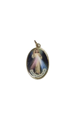 Medalla resina de Jesús de la Divina Misericordia