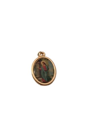 Medalla resina de Jesús llamando a la puerta